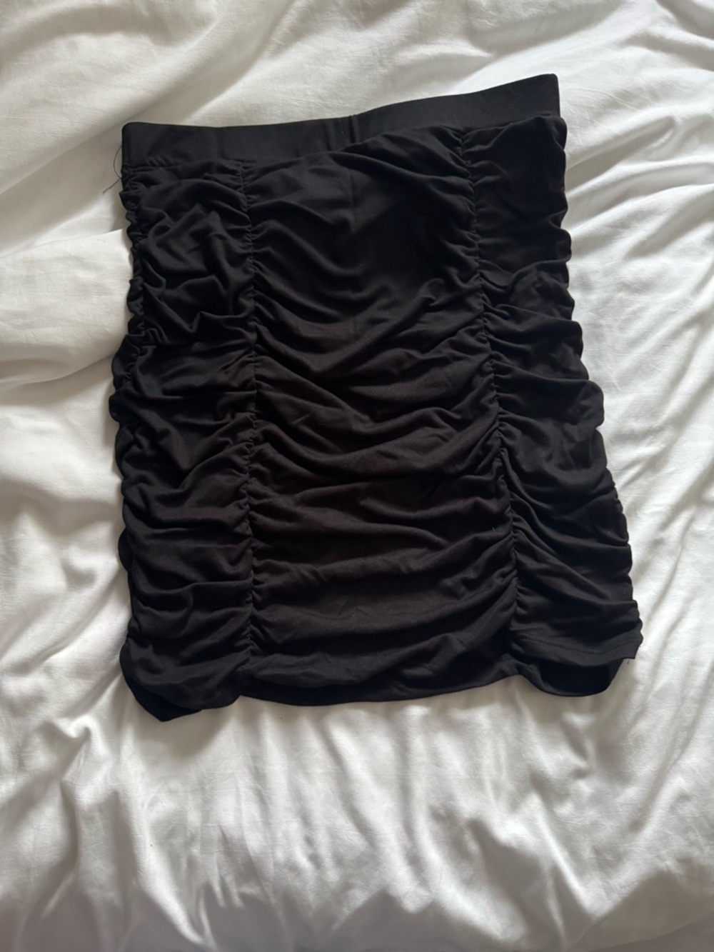 Fashion Nova Black Ruched Bodycon Mini Skirt